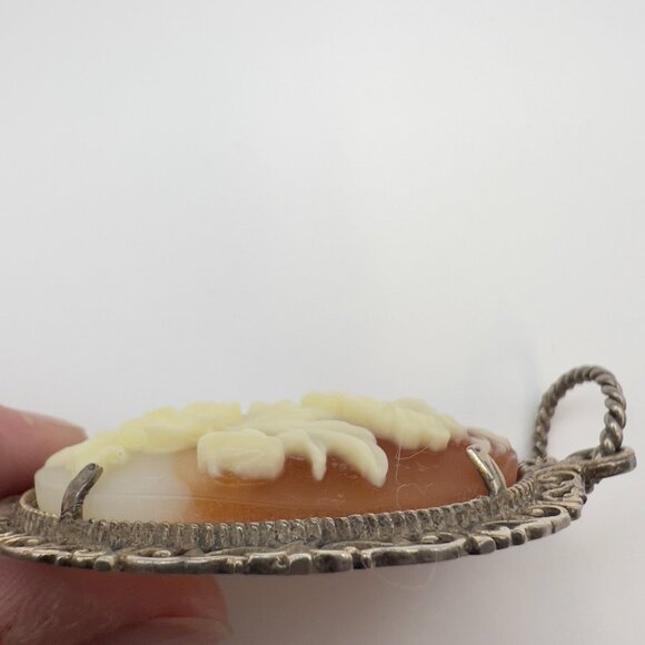 Vintage ExEx Claudia Agudelo Floral Carved Brooch Sterling Silver - Picture 6 of 9